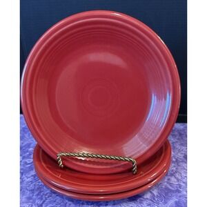 Fiestaware Scarlet Red Homer Laughlin Salad Plates Plate Fiesta USA Set Of 3